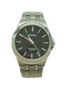 【中古】SEIKO◆クォーツ腕時計/アナログ/ステンレス/BLK/SLV/SS/7N01-0DM0【服飾雑貨他】