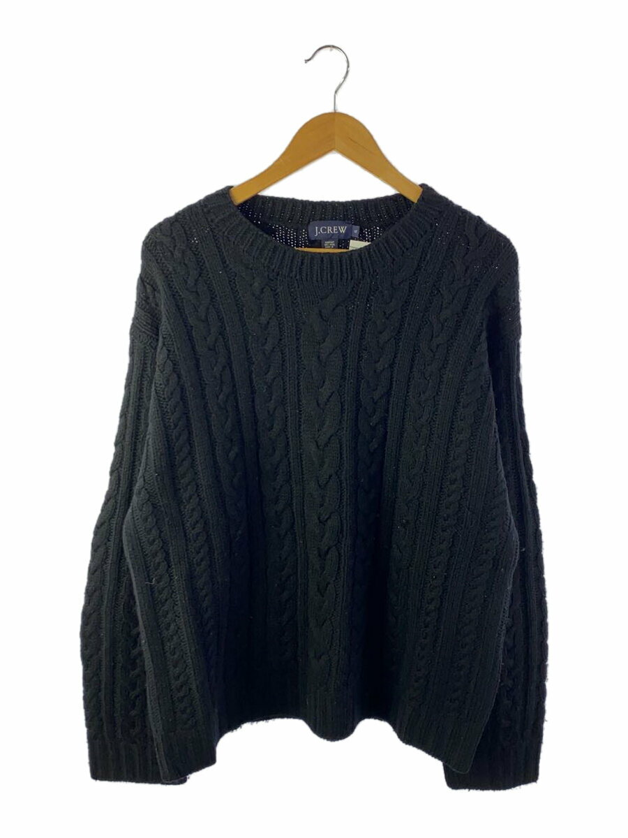 【中古】J.CREW◆ニット・セーター(厚手)/XL/ウール/ブラック【メンズウェア】
