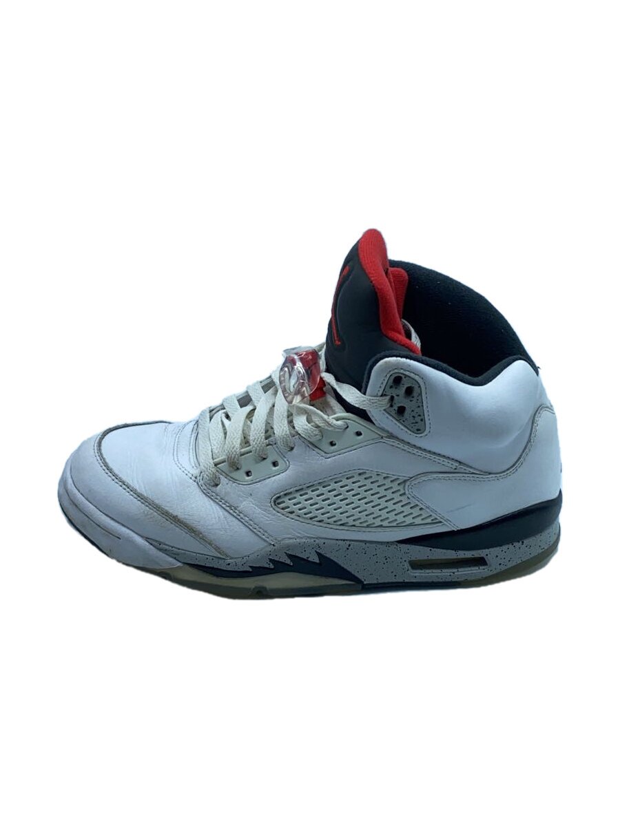 NIKE◆AIR JORDAN 5 RETRO/エアジョーダンレトロ/ホワイト/136027-104/27cm/WHT