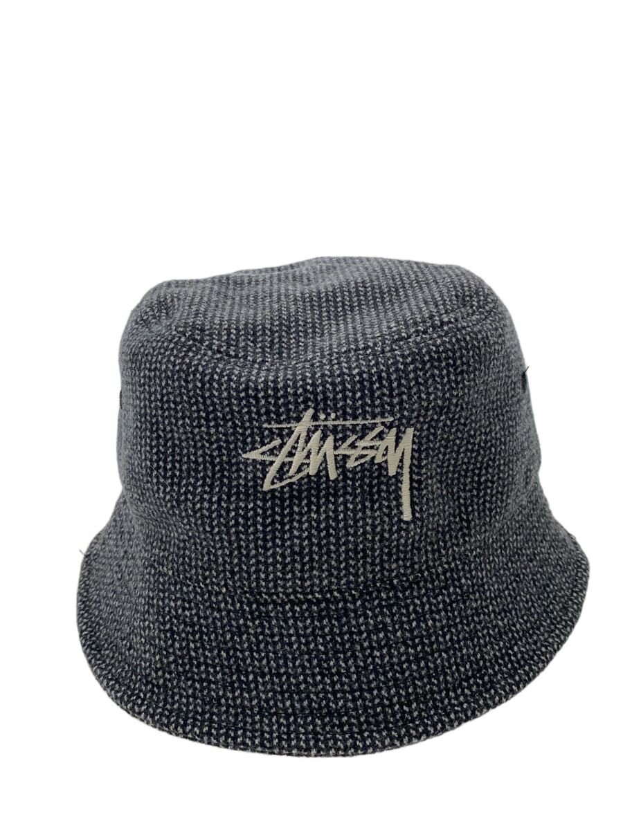 【中古】STUSSY◆バケットハット/--/ポリエステル/GRY/無地/メンズ/1321133//【服飾雑貨他】