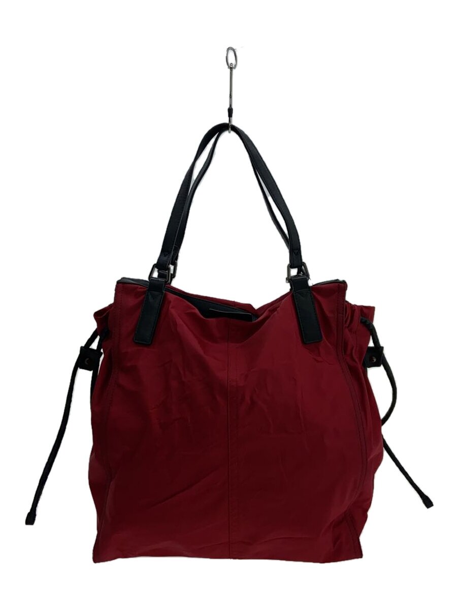 【中古】BURBERRY◆リバーシブル/巾着/ノバチェック/トートバッグ/ナイロン/RED/3515997/66M//【バッグ】(4.0)