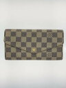 【中古】LOUIS VUITTON◆2)ポルト・フォイユ・サラ_ダミエ・アズール/PVC/WHT/レディース【服飾雑貨他】