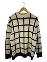 【中古】JW ANDERSON(J.W.ANDERSON)◆ニット・セーター(厚手)/M/ウール/CRM/チェック【メンズウェア】