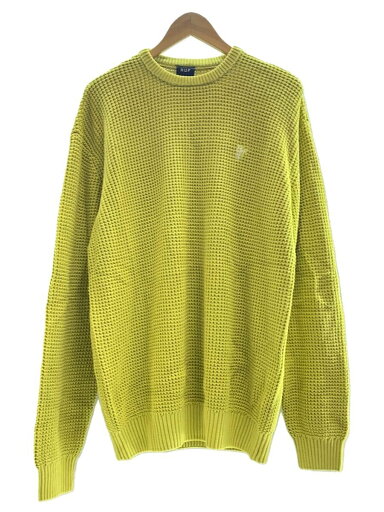 【中古】HUF◆FILMORE WAFFLE KNIT SWEATER/フィルモアワッフルニットセーター/L/イエロー/コットン【メンズウェア】 【中古】HUF◆FILMORE WAFFLE KNIT SWEATER/フィルモアワッフルニットセーター/L/イエロー/コットン【メンズウェア】
