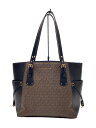 【中古】MICHAEL KORS◆VOYAGER EW TOTE/PVC/BRW/30F8GV6T4B【バッグ】
