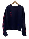 【中古】OFF-WHITE◆スウェット/M/コットン/NVY/OMBA035E19E30005【メンズウェア】