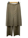 【中古】Little Suzie◆Shorts Switching Tucked Wide Trousers/ボトム/36/ポリエステル/ベージュ【レディースウ...