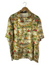 【中古】LOUIS VUITTON◆24AW/モノグラム ショートスリーブシャツ/L/シルク/ベージュ/総柄【メンズウェア】