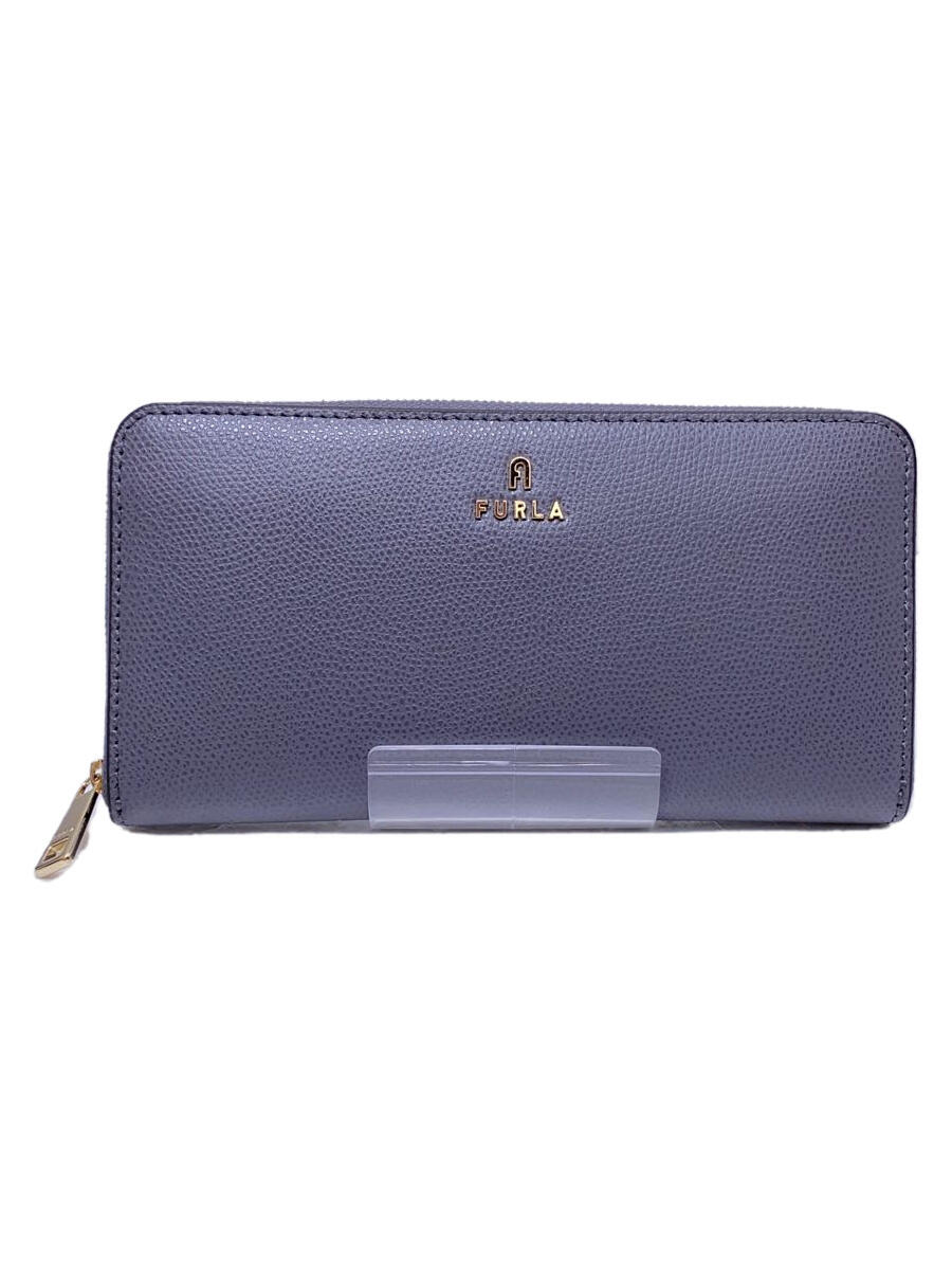 【中古】FURLA◆長財布/レザー/GRY/無