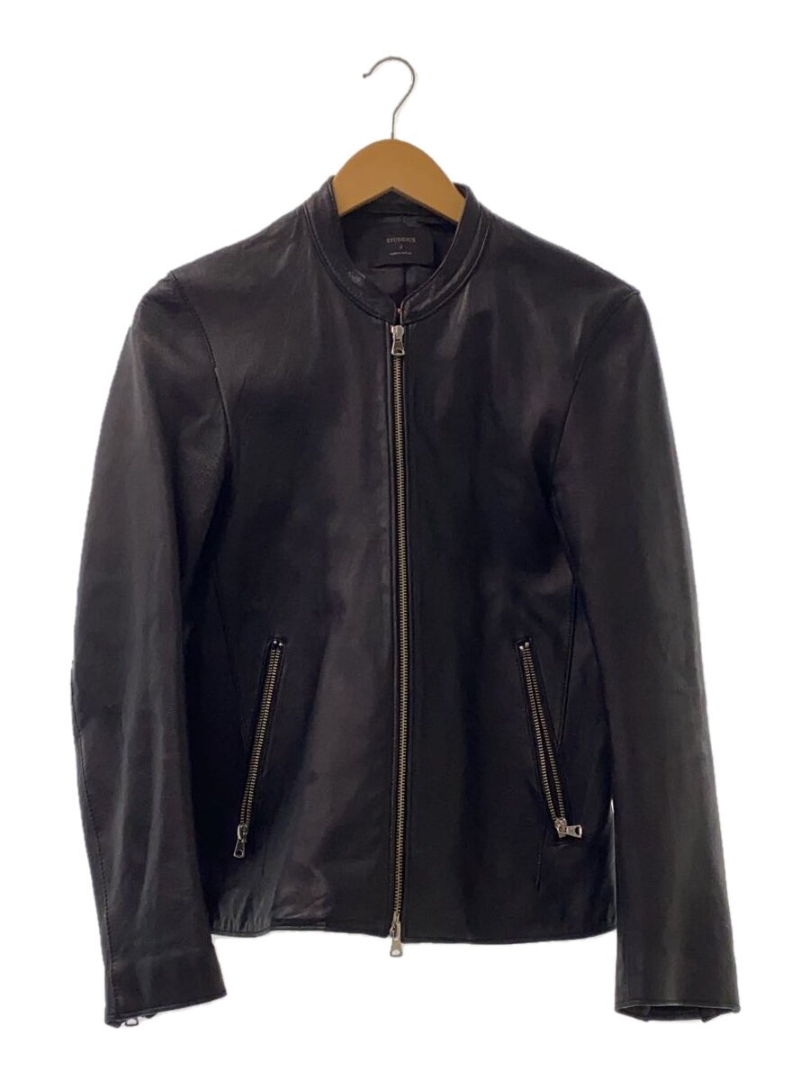 Leather Jacket - 【中古】STUDIOUS◆レザージャケット・ブルゾン/2/羊革/BLK/無地/107352001【メンズウェア】