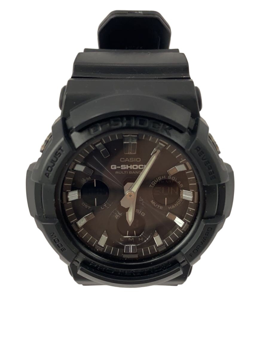 【中古】CASIO◆ソーラー腕時計・G-SHOCK/デジアナ/ラバー/BLK【服飾雑貨他】