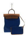 【中古】HERMES◆エールバッグジップPMアド/リュック/キャンバス/ブルー/バックパック//【バッグ】