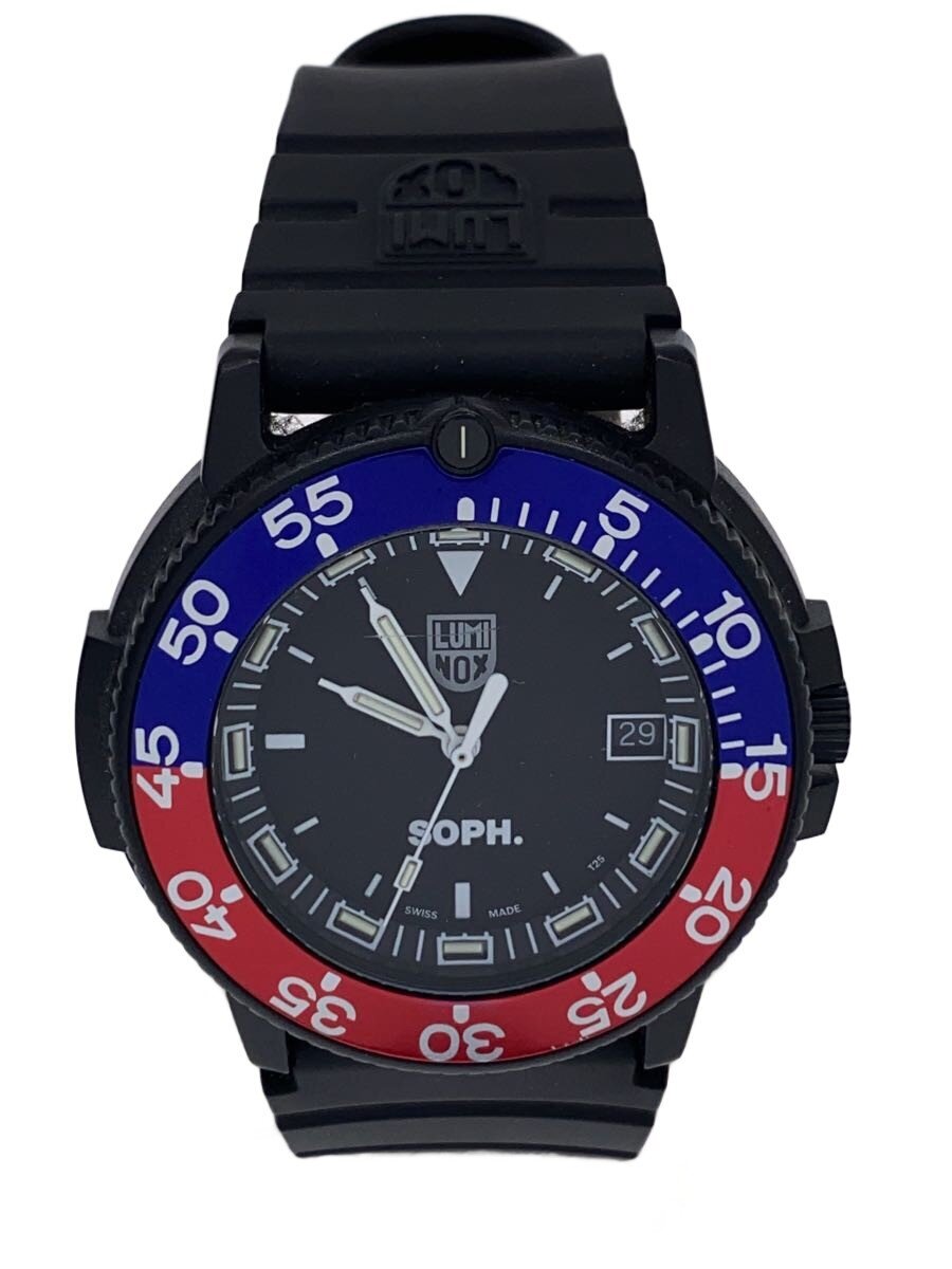【中古】LUMINOX◆クォーツ腕時計/アナログ/ラバー/ブラック/BLK/soph-220097【服飾雑貨他】