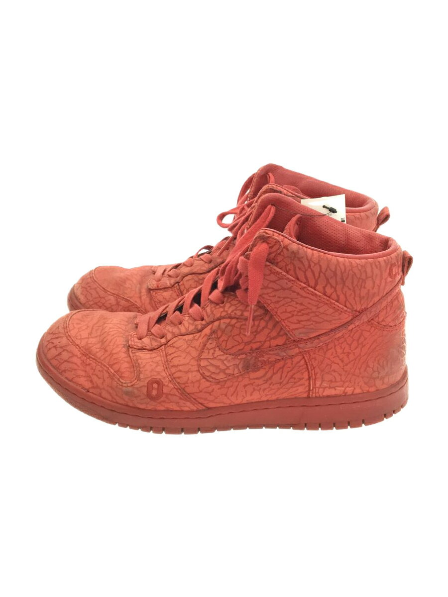 【中古】NIKE◆DUNK HIGH PREMIUM/ダンクハイプレミアム/レッド/323955-661/28cm/RED/レザー【シューズ】