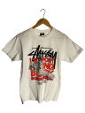 【中古】STUSSY◆Tシャツ/M/コットン/WHT/Virgil Abloh