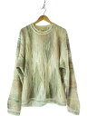 【中古】COOGI◆3Dニット/セーター/ベージュ×クリーム/コットン/総柄/オーストラリア製【メンズウェア】