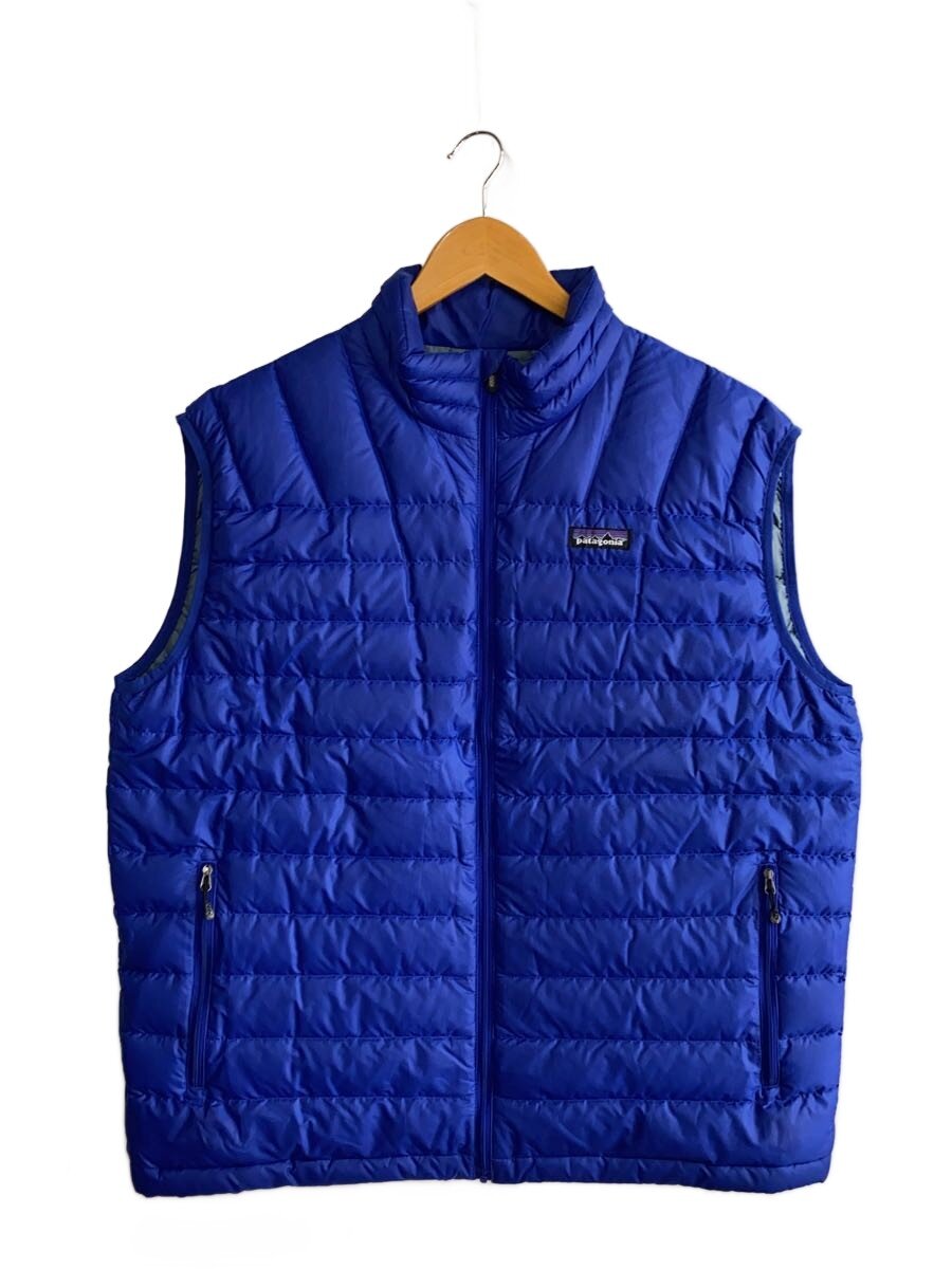 【中古】patagonia◆ダウンベスト/L/ポリエステル/BLU/84621F8//【メンズウェア ...