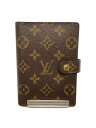 【中古】LOUIS VUITTON◆手帳カバー/レザー/BRW/総柄/レディース/R20005【服飾雑貨他】