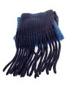 【中古】FUMIKA UCHIDA◆HAND KNIT STOLE PONCHO/ポンチョ/FREE/ウール/BLU/FU-M-KT001【レディースウェア】