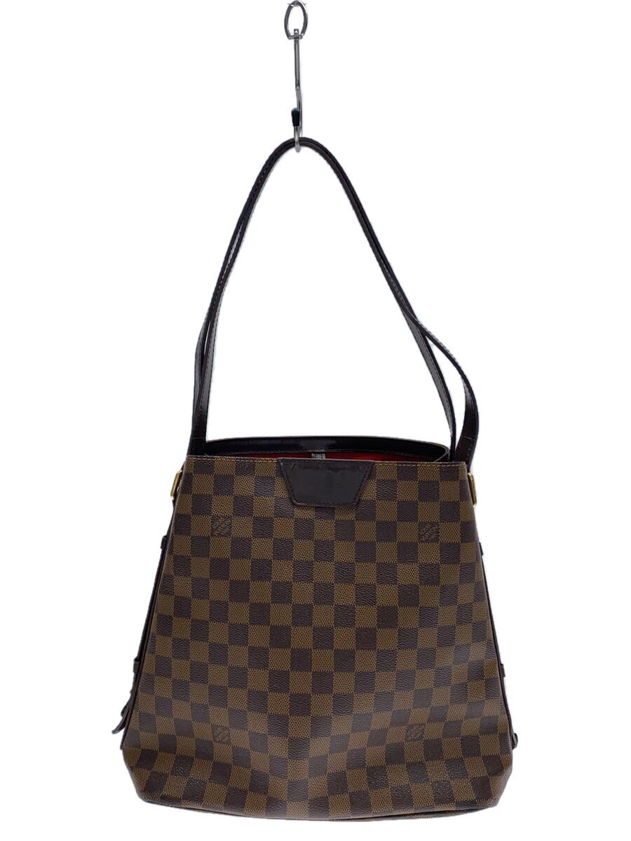【中古】LOUIS VUITTON◆カバ・リヴィントン_ダミエ・エベヌ_BRW/PVC/BRW【バッグ】