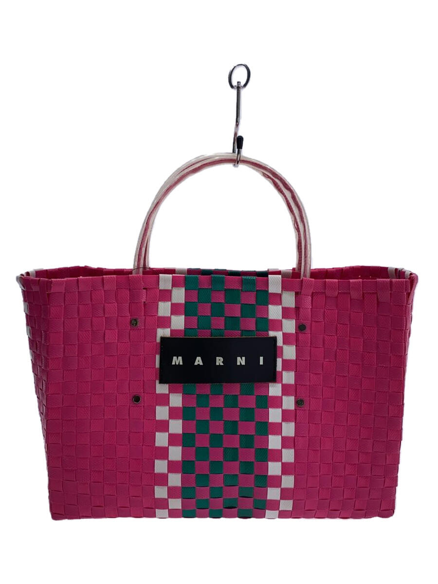 【中古】MARNI◆ハンドバッグ/ピクニックバッグ/カゴバッグ/--/PNK/ピンク【バッグ】