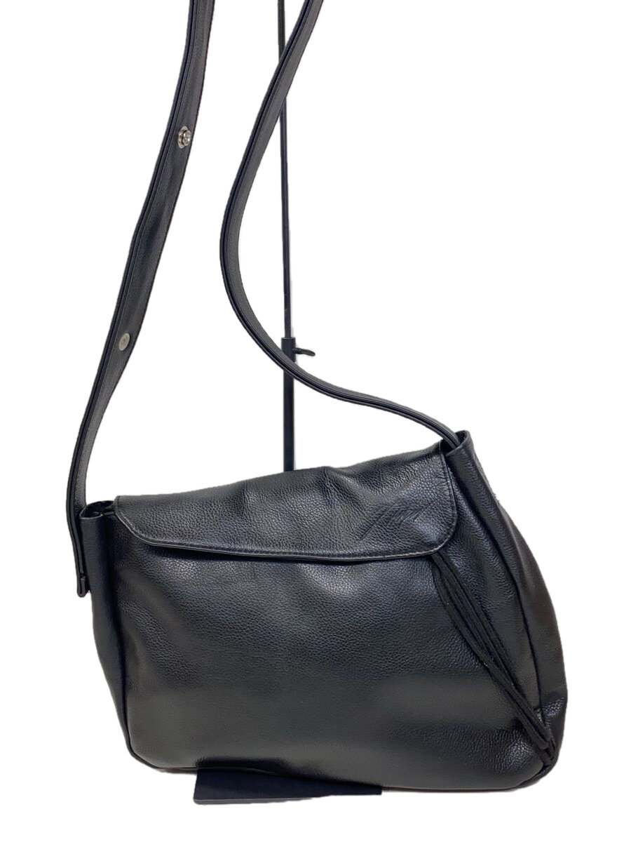 【中古】ショルダーバッグ/レザー/BLK/無地【バッグ】