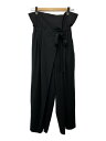 【中古】LOHEN◆23AW/オーバーラップパンツ/38/ポリエステル/BLK/LH23W-PT085【レディースウェア】
