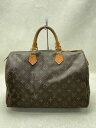 【中古】LOUIS VUITTON◆1)スピーディ35_モノグラム・キャンバス_BRW/PVC/BRW【バッグ】