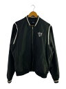 【中古】STUSSY◆スタジャン/L/ポリエステル/BLK【メン