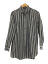 【中古】Salvatore Ferragamo◆長袖シャツ/XL/コットン/GRY/ストライプ【メンズウェア】