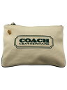 【中古】COACH◆ポーチ/キャンバス/CRM/GD699G/クラッチバッグ/LEATHERWARE【バッグ】