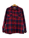 【中古】PENDLETON◆ネルシャツ/長袖シャツ/チェックシャツ/USA製/L/ウール/RED【メンズウェア】