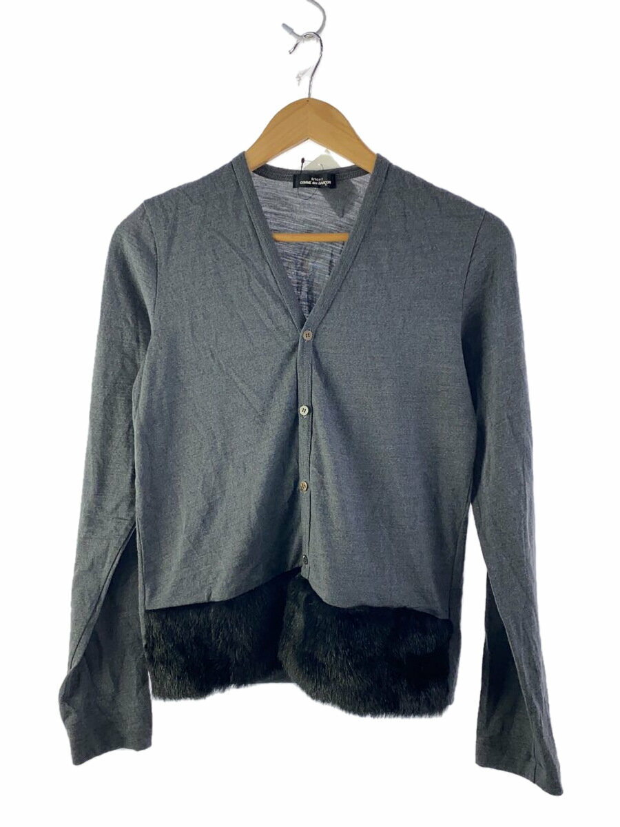 【中古】tricot COMME des GARCONS◆カーディガン(薄手)/--/ウール/GRY/TT-070120【レディースウェア】