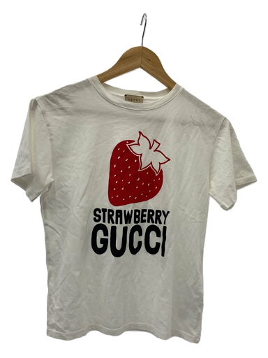 【中古】GUCCI◆Tシャツ/10/コットン/WHT/プリント/609675 XJD25【レディースウェア】 【中古】GUCCI◆Tシャツ/10/コットン/WHT/プリント/609675 XJD25【レディースウェア】
