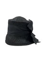 【中古】JUNYA WATANABE COMME des GARCONS◆リボンモチーフストローハット/--/BLK/無地/レディース//【服飾雑貨他】