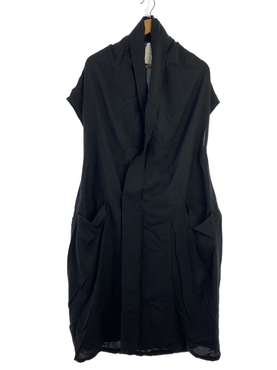 LIMI feu◆POPLIN KIMONO DRESS/ノースリーブ/コート/2/ブラック/LP-D22-211