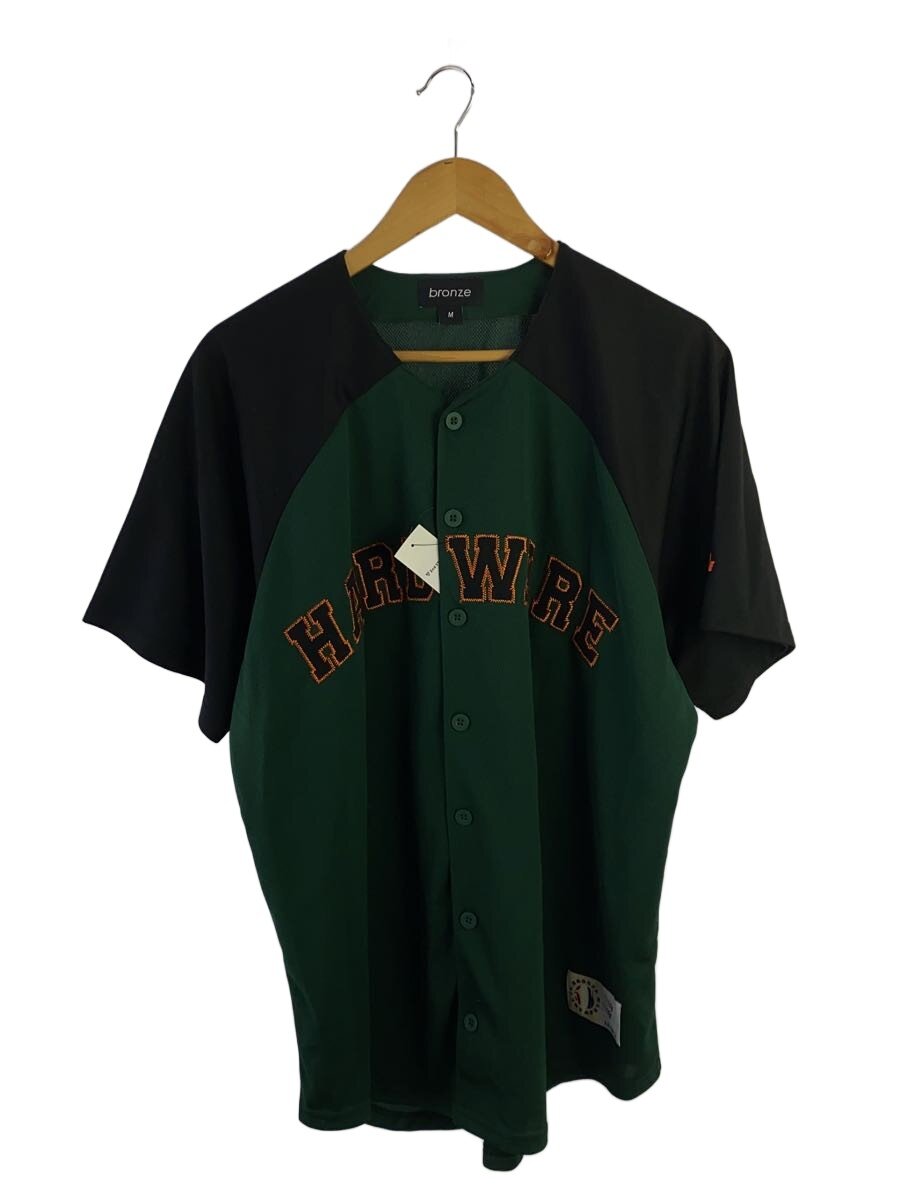 BRONZE56k◆半袖シャツ/M/ポリエステル/GRN/HARDWARE BASEBALL SHIRT//