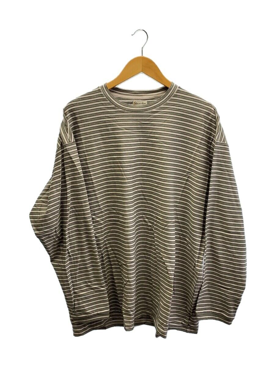 Steven Alan◆オーガニックコットンボーダーロングスリーブT/XL/コットン/KHK/ボーダー/8112-199-0418