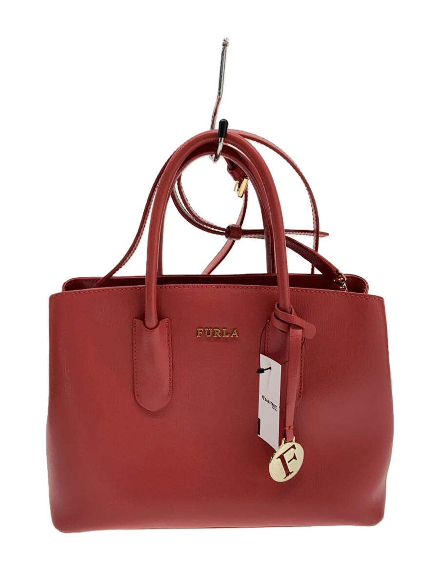 【中古】FURLA◆ショルダーバッグ/レザー/RED【バッグ】