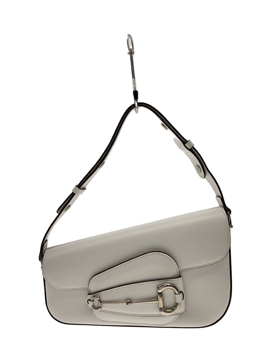 GUCCI - 【中古】GUCCI◆ショルダーバッグ/ホースビット/ワンショルダー/レザー/WHT/無地/764155・520981//【バッグ】
