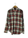 【中古】POLO RALPH LAUREN◆長袖シャツ/M/コットン/RED/チェック/ボタンダウン/CLASSIC @FIT//【メンズウェア】