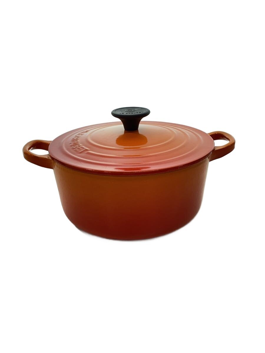 【中古】LE CREUSET◆鍋/サイズ:18cm/ORN/18L/ココットロンド【キッチン用品】