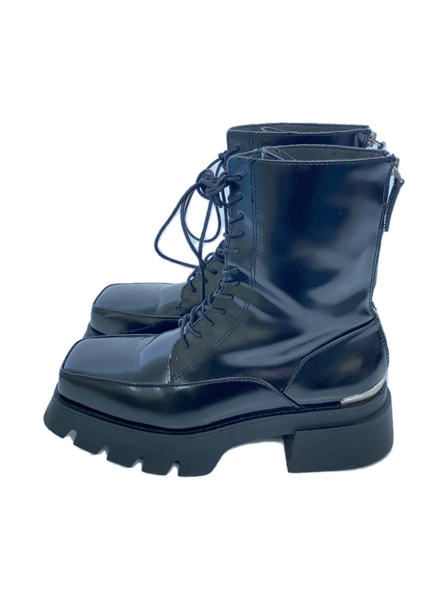 楽天2nd STREET 楽天市場店【中古】CHARLES&KEITH◆Lace-Up Platform Calf Boots/ブーツ/38/BLK【シューズ】