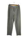 【中古】HOMME PLISSE ISSEY MIYAKE◆ボトム/2/ポリエステル/GRY/無地/hp55jf350/BASIC【メンズウェア】