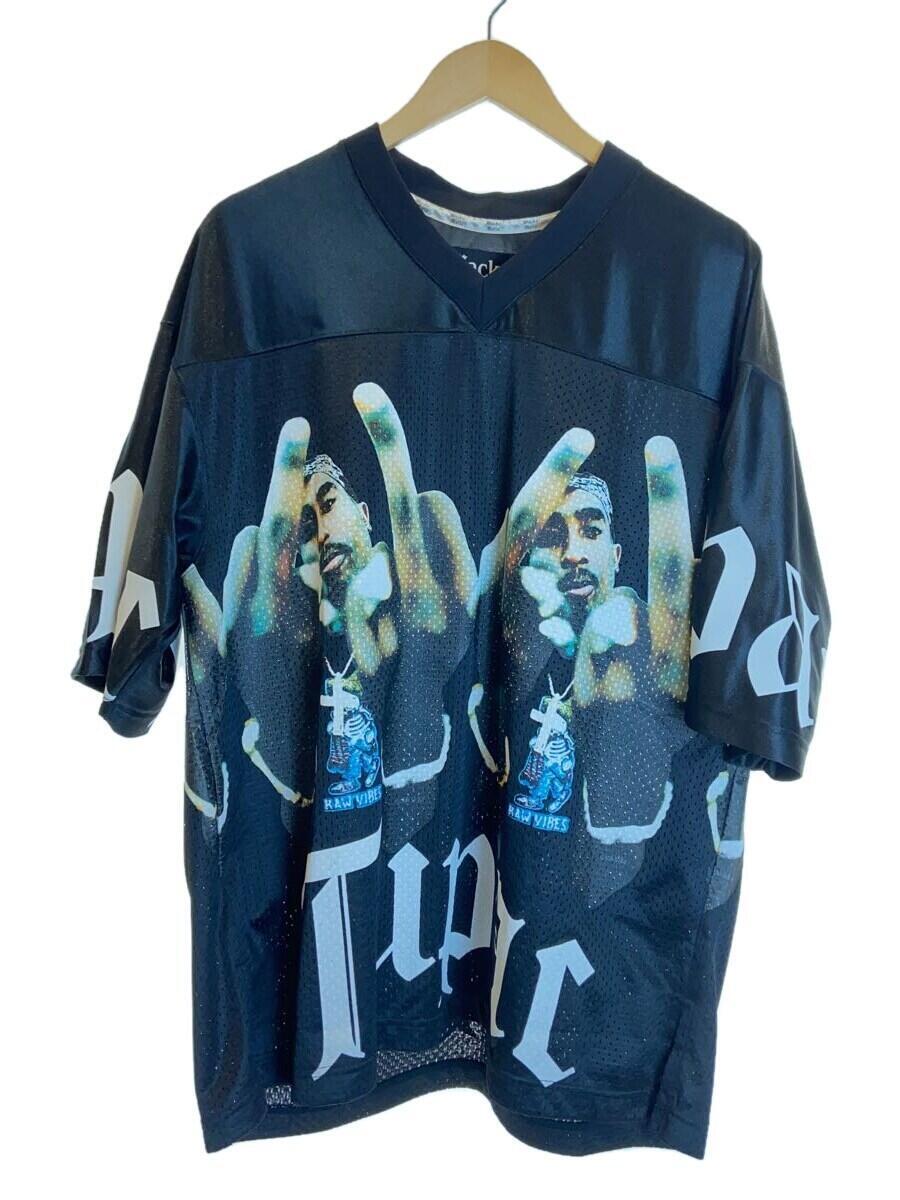 【中古】WACKO MARIA◆FOOTBALL JERSEY/L/ポリエステル/BLK【メンズウェア】