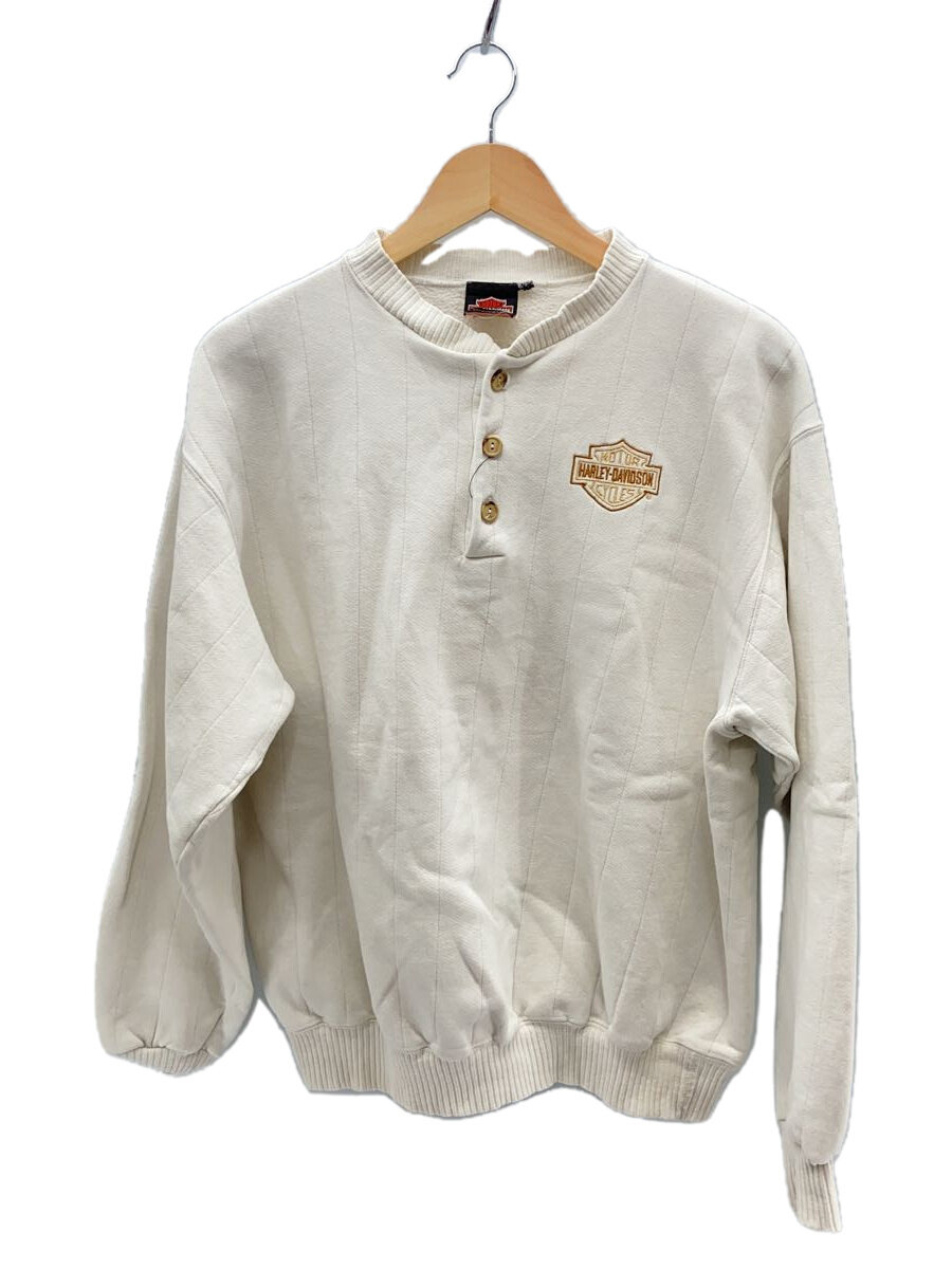 【中古】HARLEY DAVIDSON◆ハーレーダヴィッドソン/スウェット/L/コットン/ホワイト/無地【メンズウェア】
