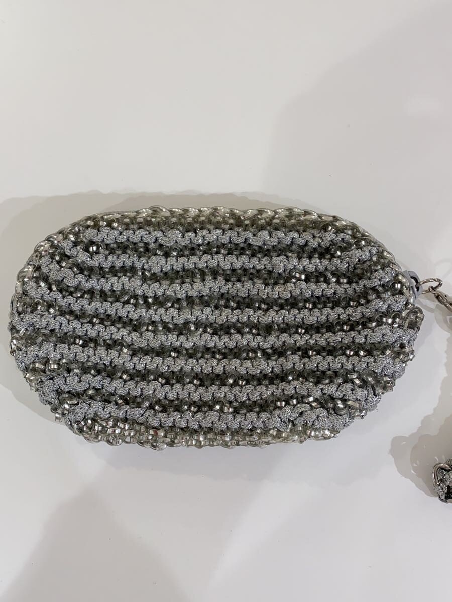 【中古】ANTEPRIMA◆ワイヤーバッグ/ポーチ/--/SLV/無地【バッグ】