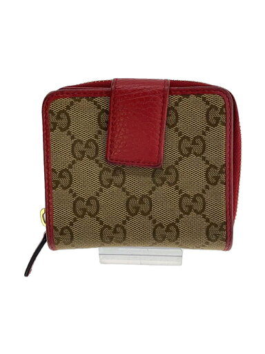 【中古】GUCCI◆2つ折り財布_GGプラス/PVC/RED/総柄/レディース【服飾雑貨他】 【中古】GUCCI◆2つ折り財布_GGプラス/PVC/RED/総柄/レディース【服飾雑貨他】