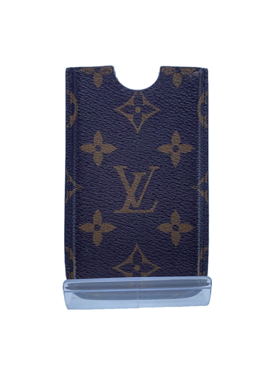 【中古】LOUIS VUITTON◆エテュイIPHON&IPODTOUCH_モノグラム_BRW/レザー/BRW/総柄/メンズ【服飾雑貨他】