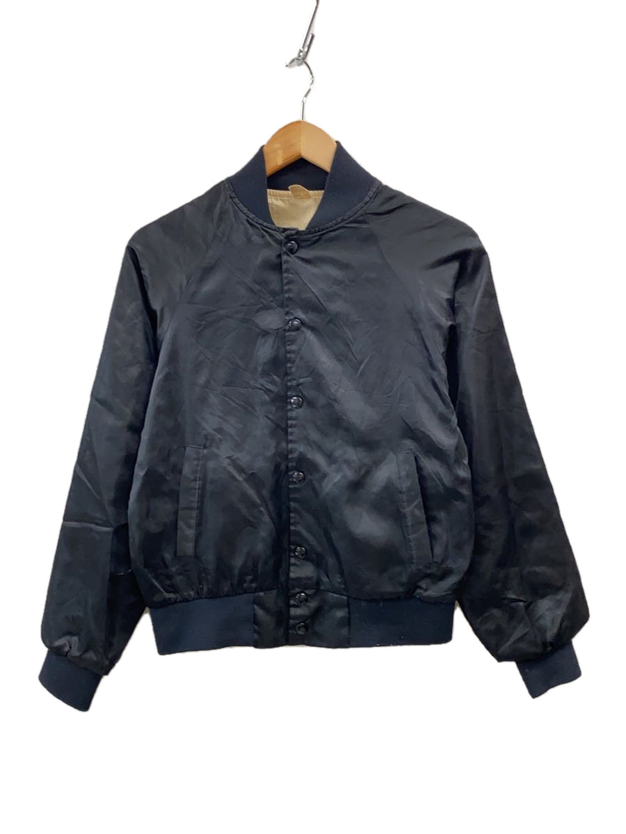 【中古】70s/USA製/スタジャン/S/ナイロン/ブラック【メンズウェア】